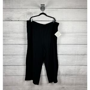 Wynne Layers Plus Size Black Pull On Wide Leg Basic Dress Pants Size 3X